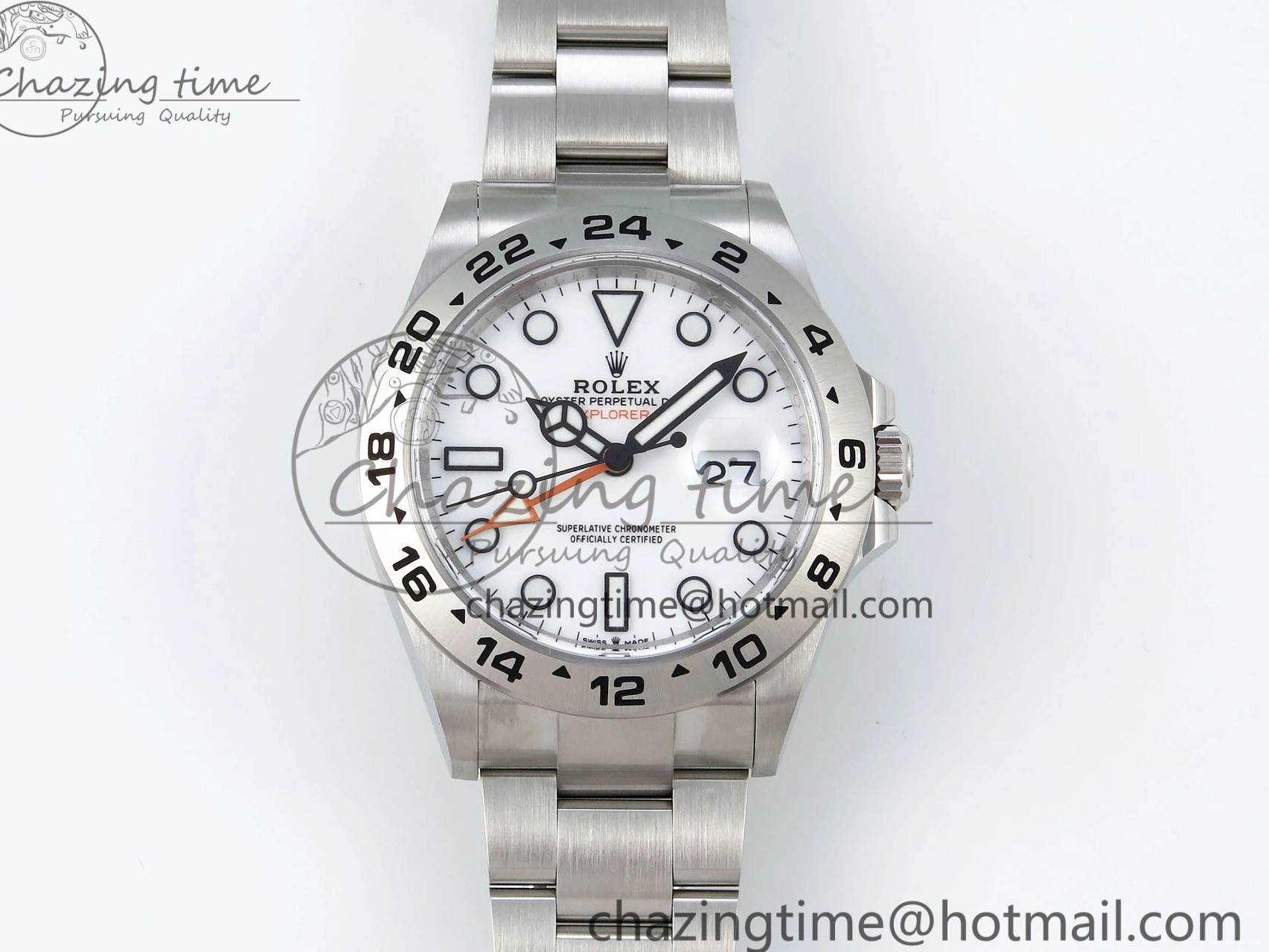 0507 Stylish Explorer II 42mm 226570 Black 904L SS C+F 1:1 Best Edition White Dial on Bracelet VR3285 CHS 1712